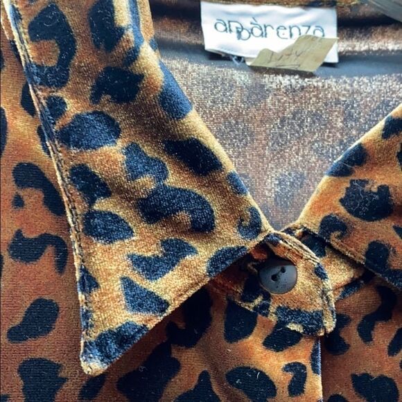 Vtg Apparenza Blouse large Cheetah print VTG - Picture 3 of 5